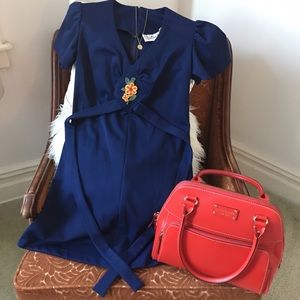 Vintage 1970s blue dress